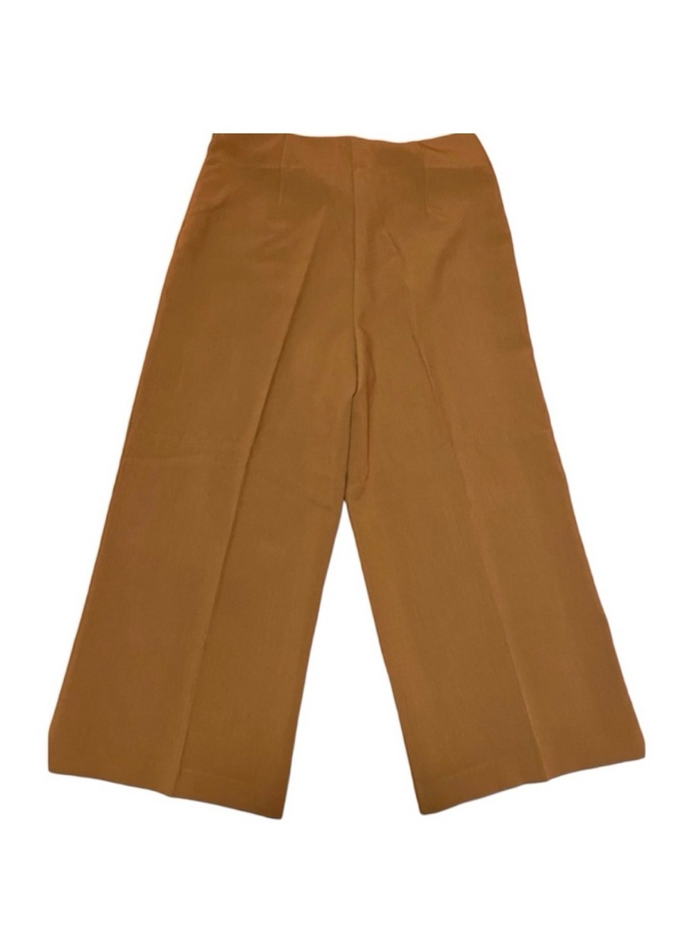 Joie Rust-Brown Wide-Leg Cropped Trousers - Picture 2 of 8